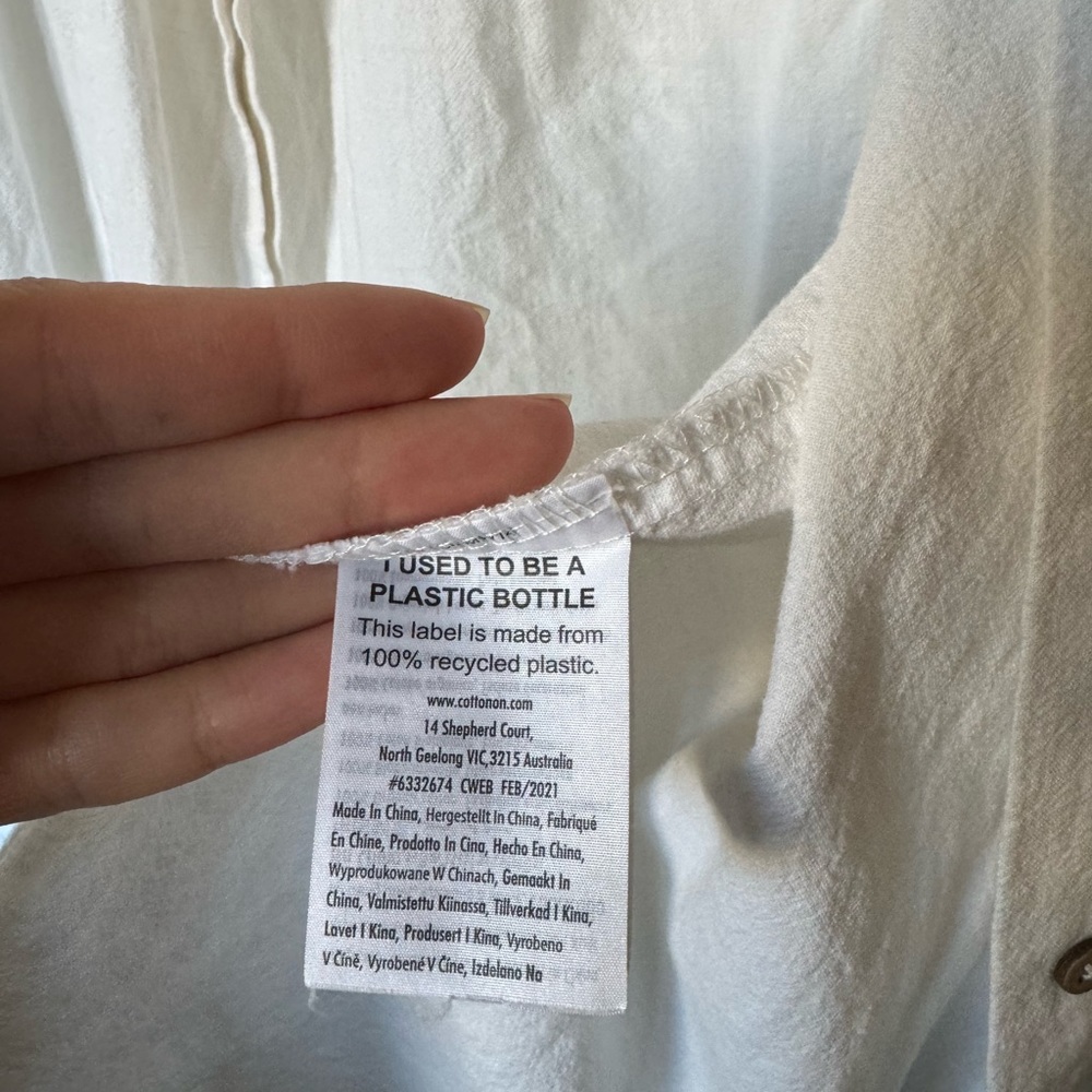 Beachy Oversized White Button Down Shirt - image 4